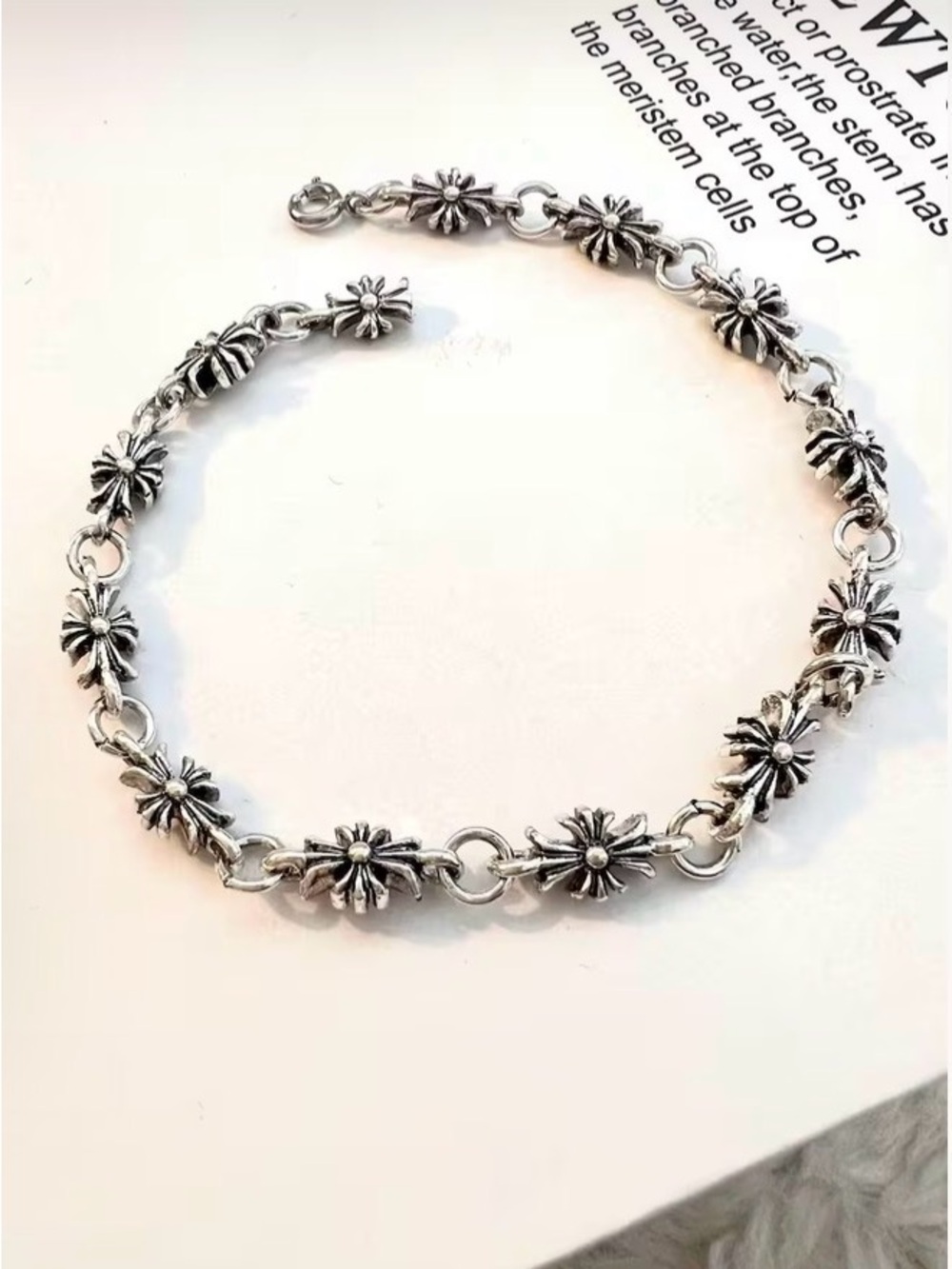 Chrome Hearts Silver Daisy Link Bracelet